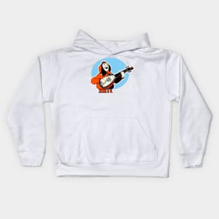 Court clown minstrel playing guitar Kids Hoodie